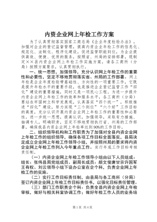 内资企业网上年检工作方案