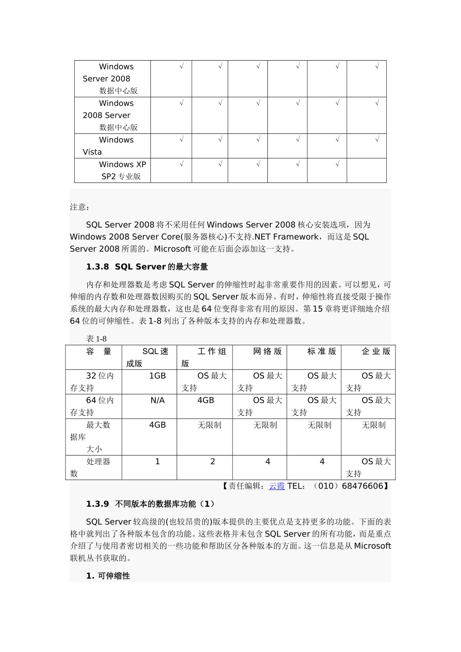 sql server 2008不同版本的各方面对比_第3页