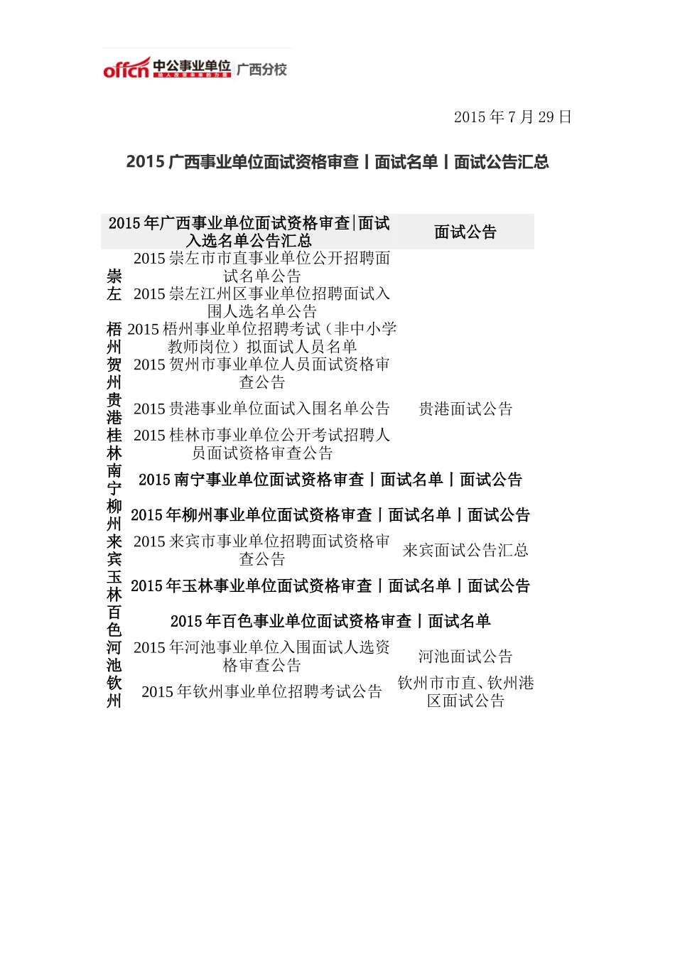 2015广西钦州市直机关、事业单位竞争性调配128人公告_第3页