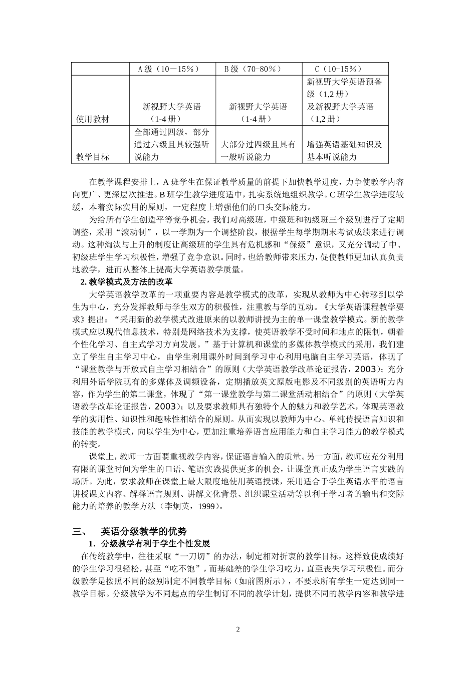 大学英语分级教学利弊探讨_第2页
