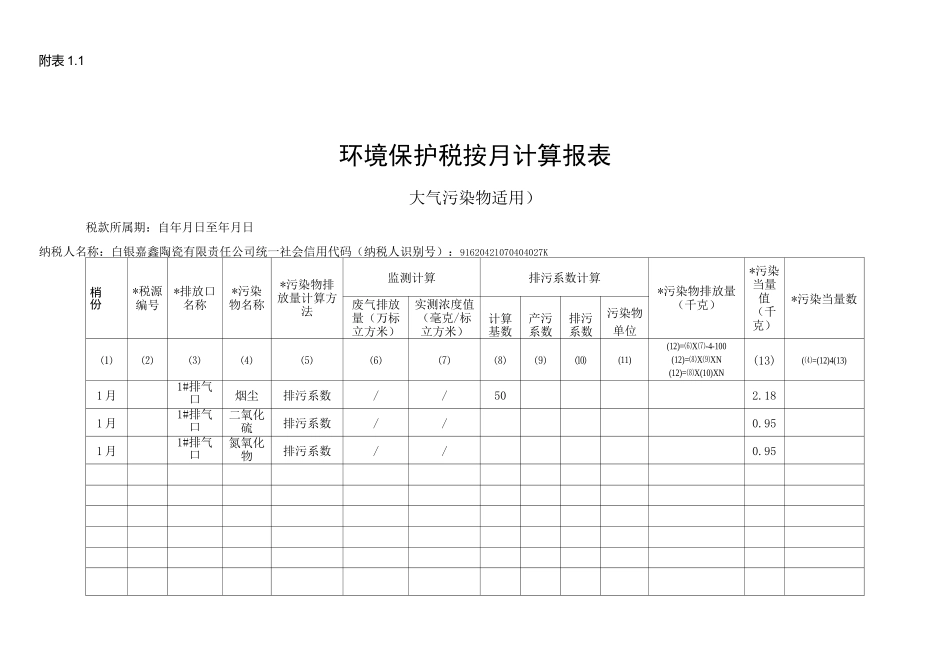 环境保护税纳税申报表(A类)修改_第3页