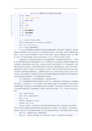 AR III 12米地下考古仪器