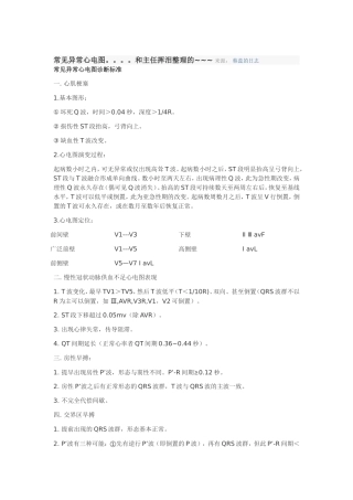 常见异常心电图。。。。和主任挥泪整理的~~~