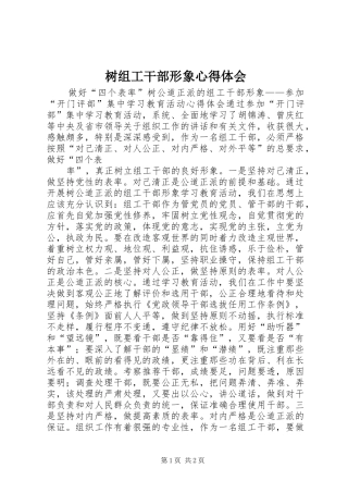 树组工干部形象心得体会