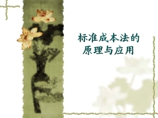 标准成本法的原理与应用