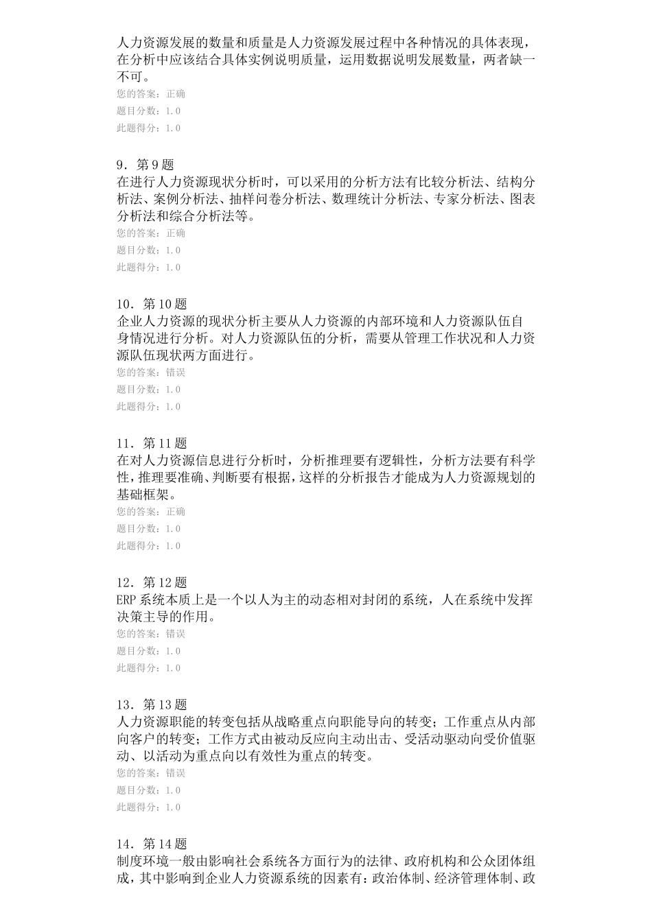 2015年春人力资源规划满分作业_第2页