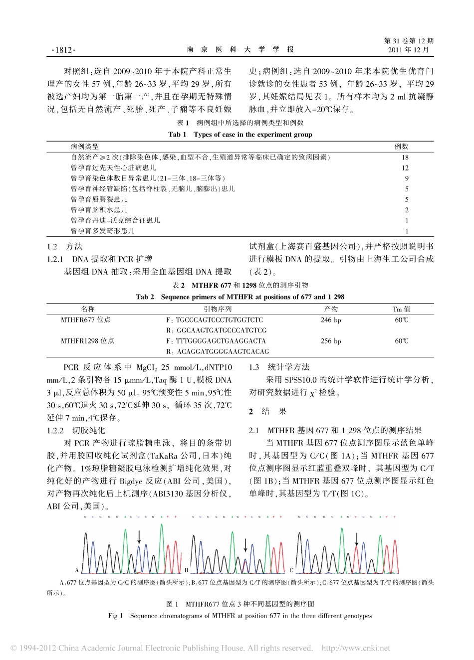 不良孕产史与MTHFR基因677和1298位点多态性的相关性_张菁菁_第2页