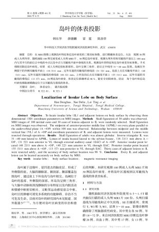 岛叶的体表投影