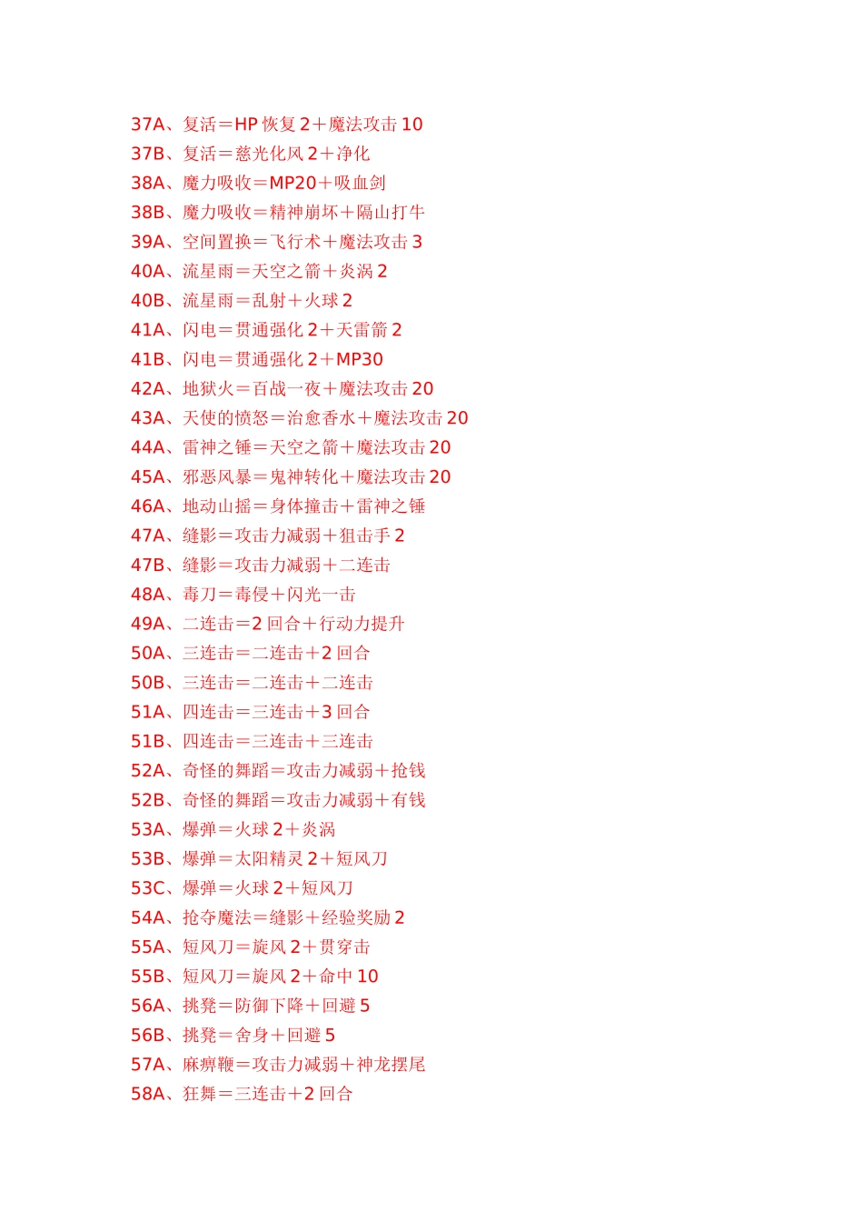 PSP圣女贞德技能合成表_第3页