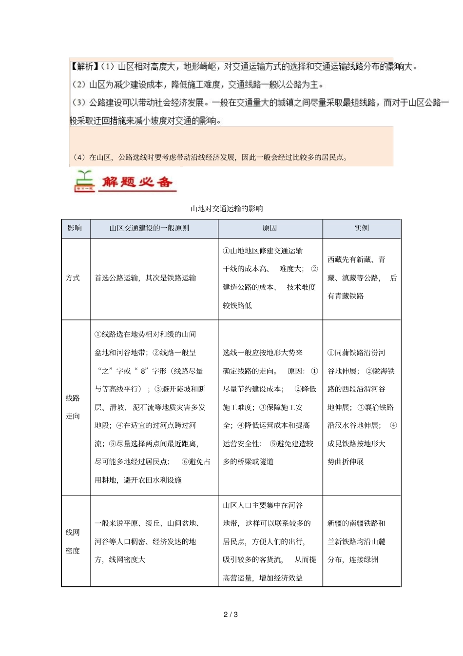 2018_2019学年高中地理每日一题山地对交通运输的影响含解析新人教版必修1_第2页