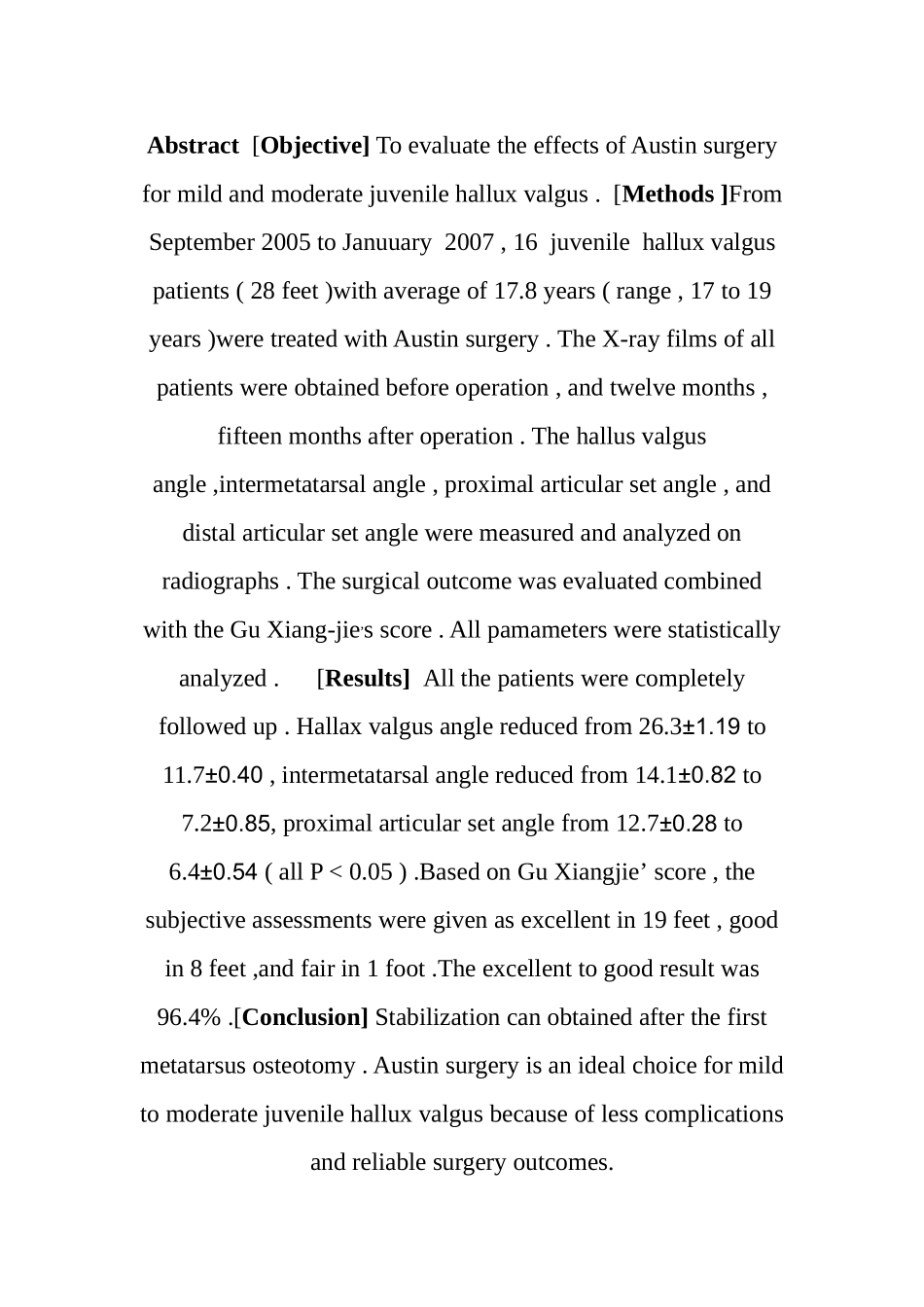 Austin手术治疗轻中度青少年拇外翻_第2页