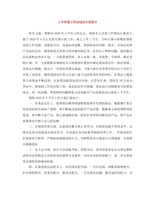 上半年度工作总结及计划范文 