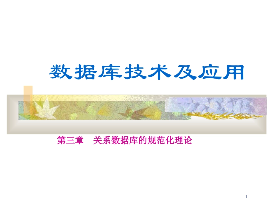 第3章关系数据库规范化理论1xt_第1页