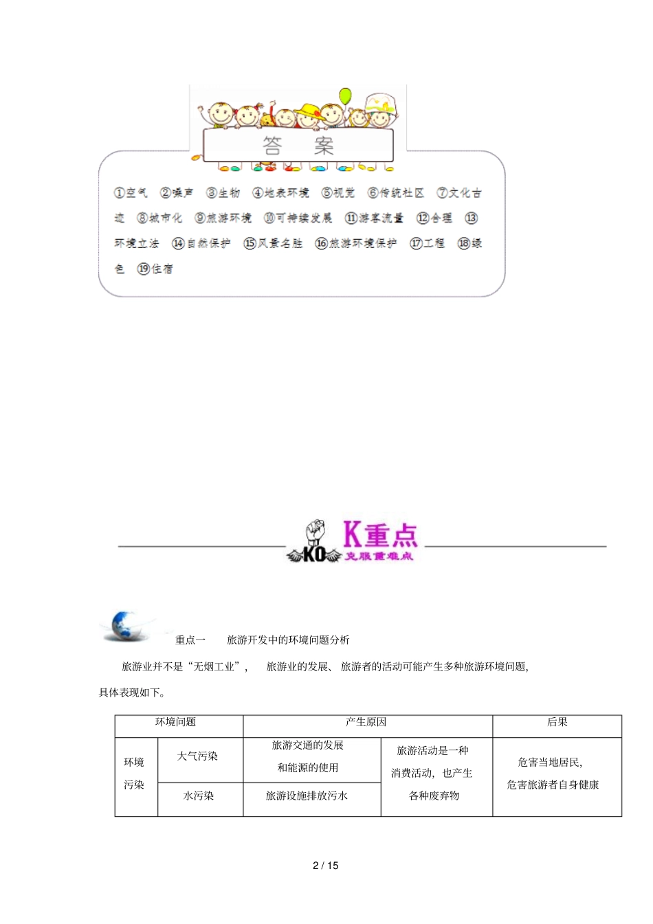 2018_2019学年高中地理第04章旅游开发与保护专题2旅游开发中的环境保护试题新人教版选修3_第2页