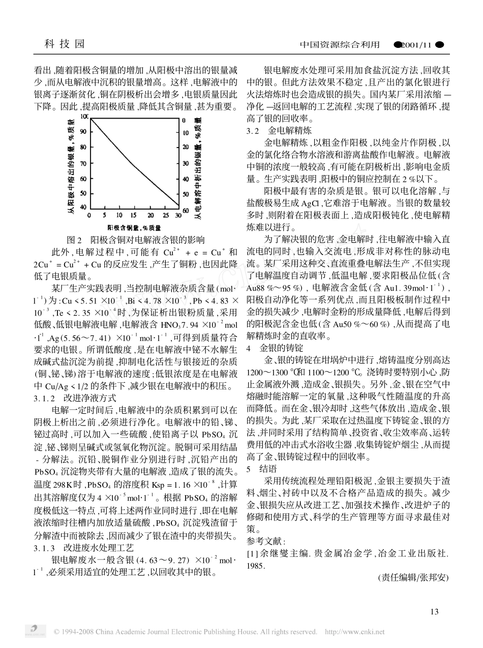 从铅阳极泥中提高金银回收初探_第3页