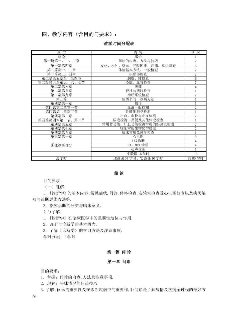 《诊断学基础》教学大纲_第2页