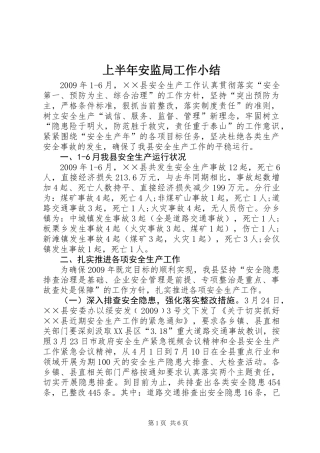 上半年安监局工作小结