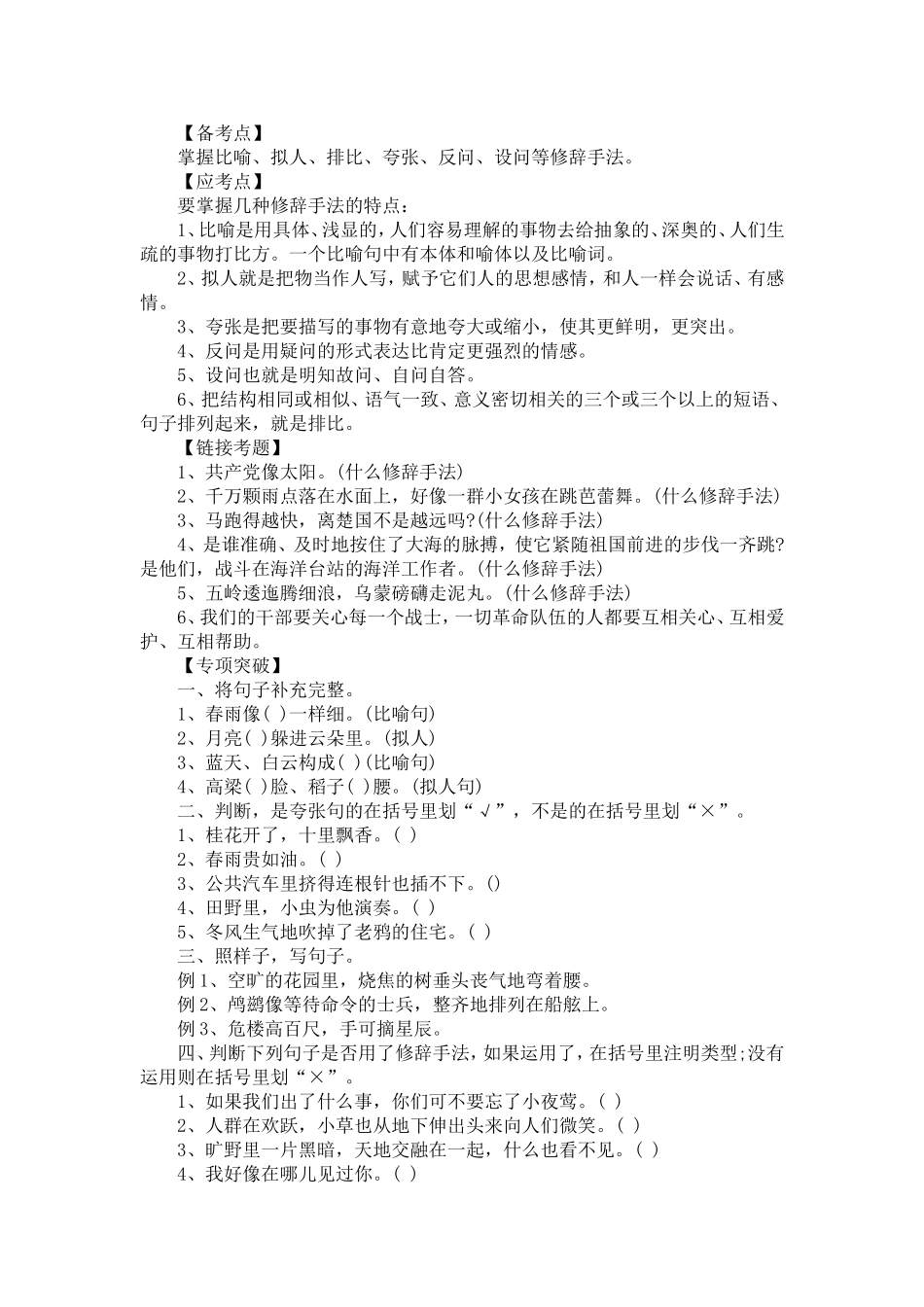 小升初语文专项精讲精练_第3页