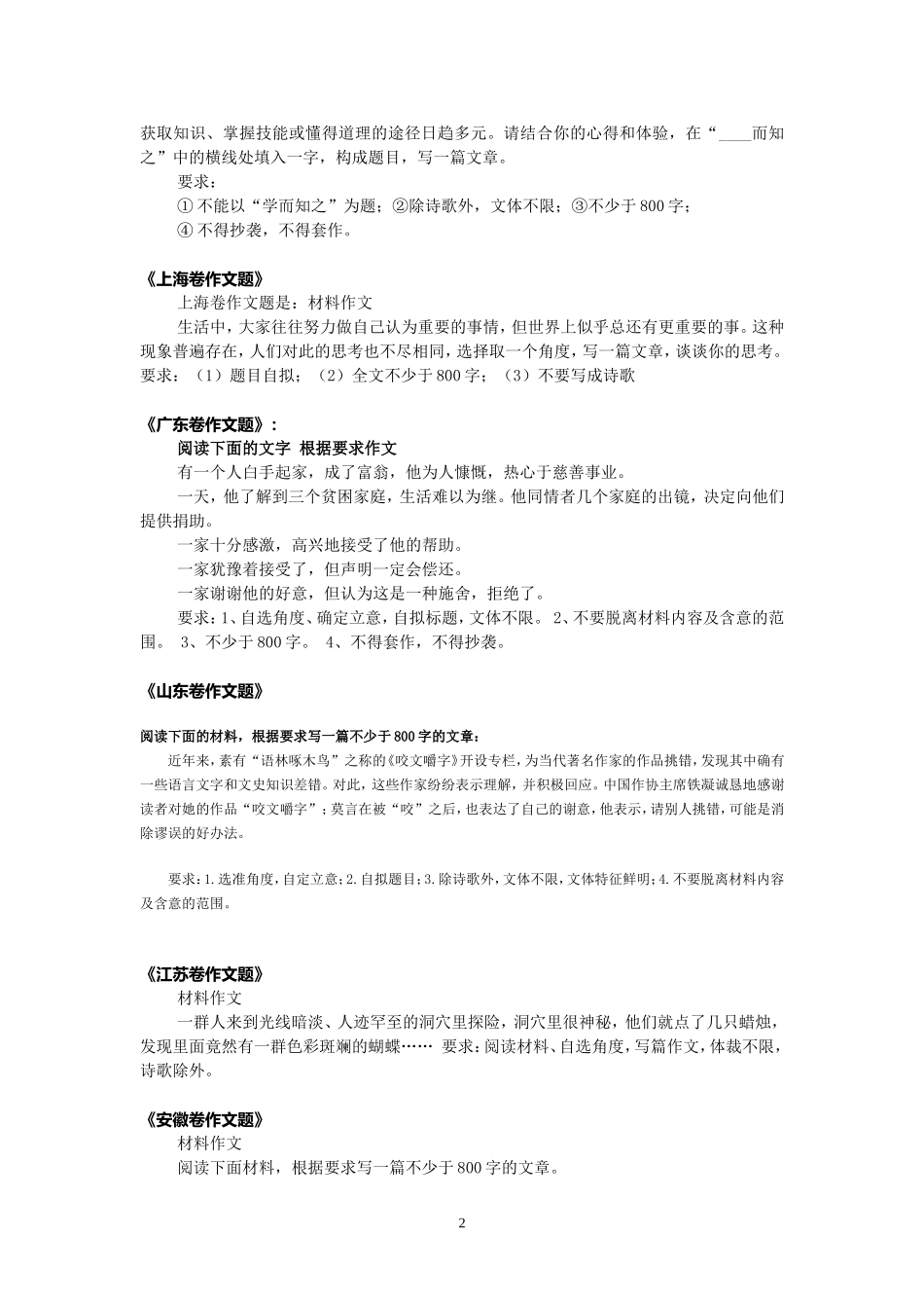 全国高考作文大全(2013)_第2页