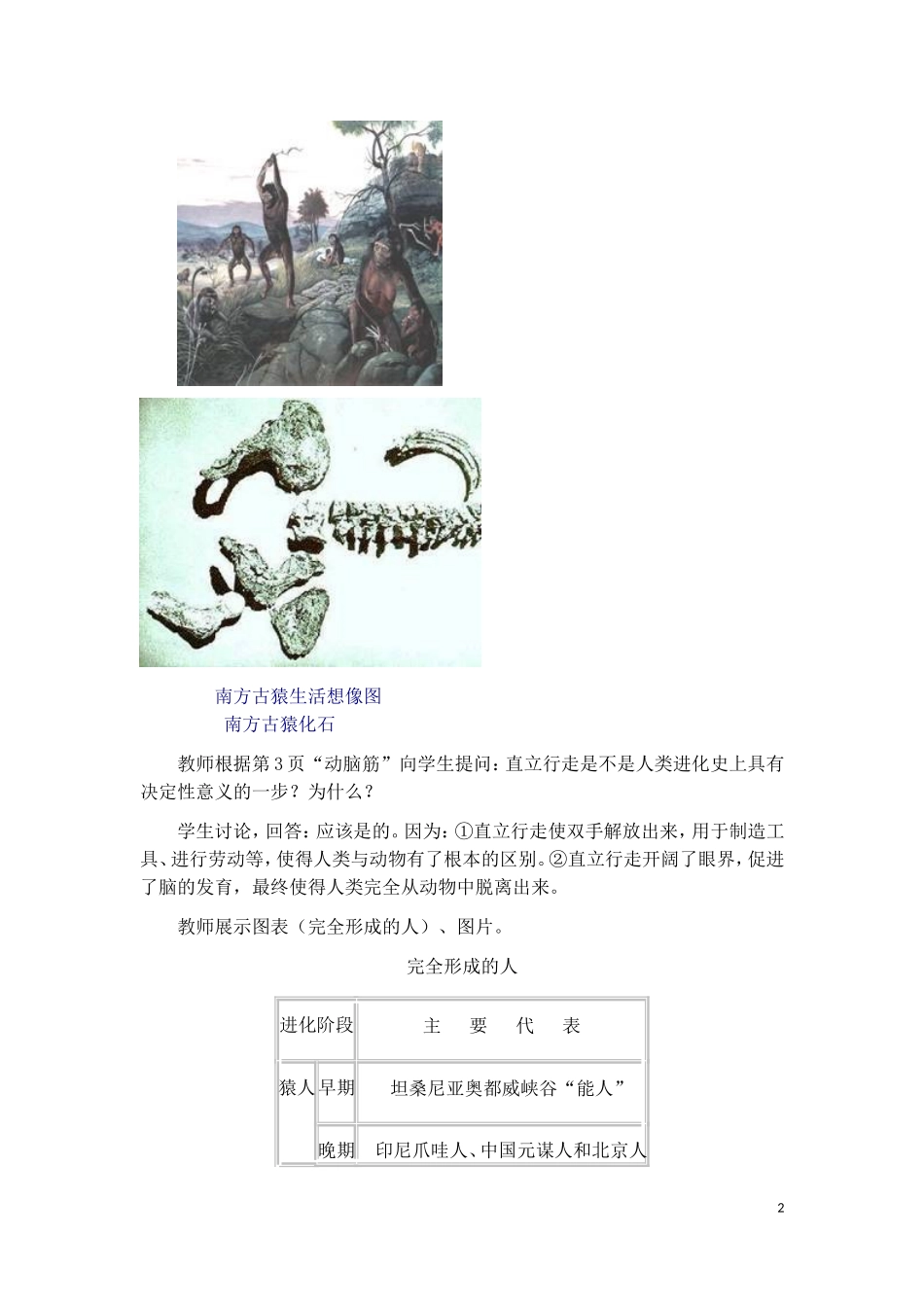 《人类的形成》参考教案1_第2页