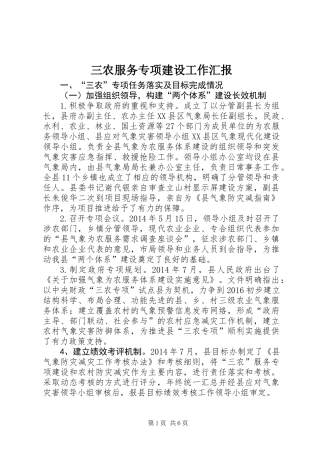 三农服务专项建设工作汇报