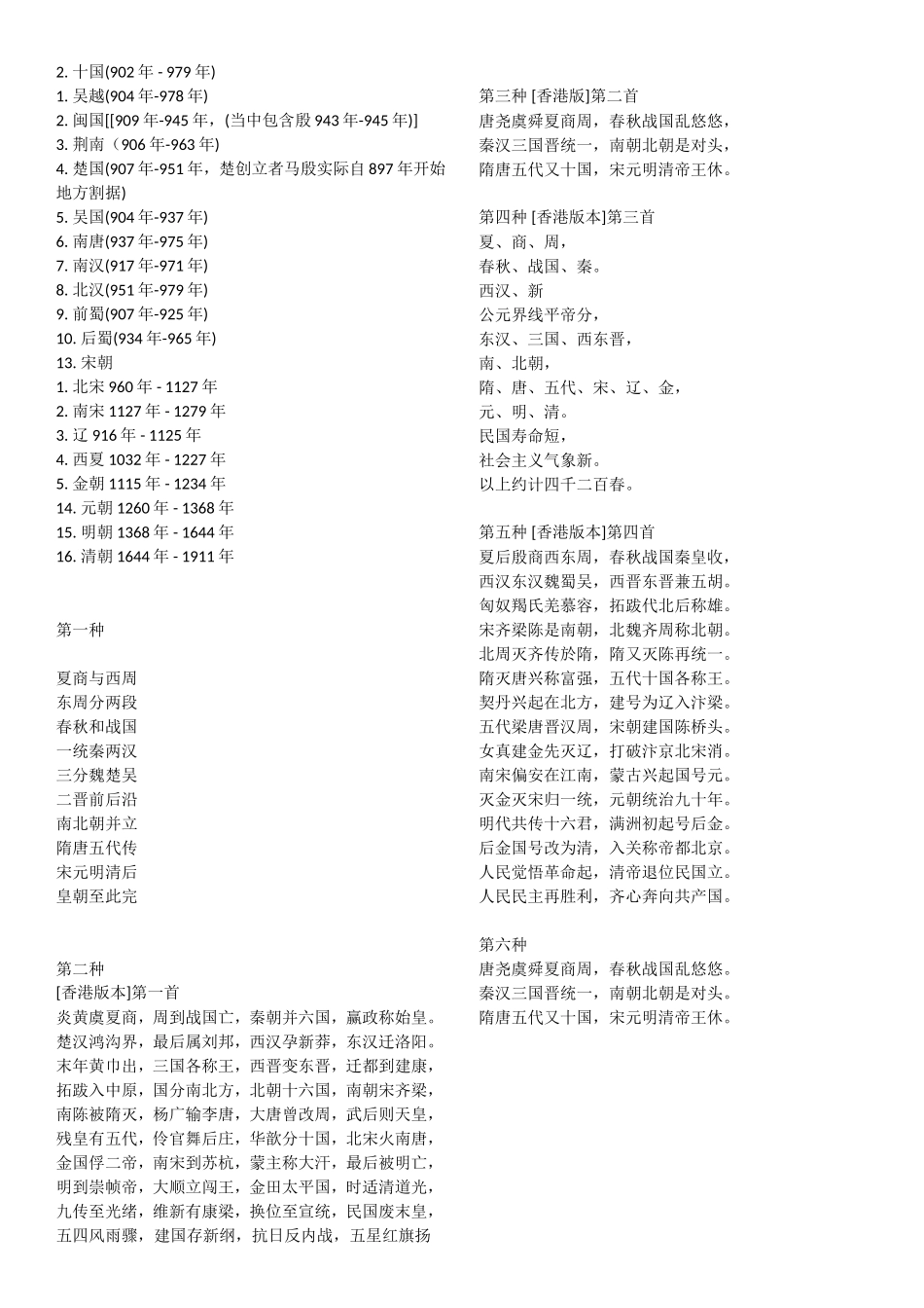 历史年代口诀大全_第2页