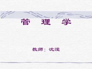 《管理学》管理理论