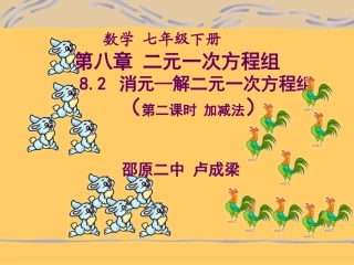 加减法解二元一次方程组