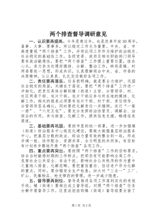 两个排查督导调研意见