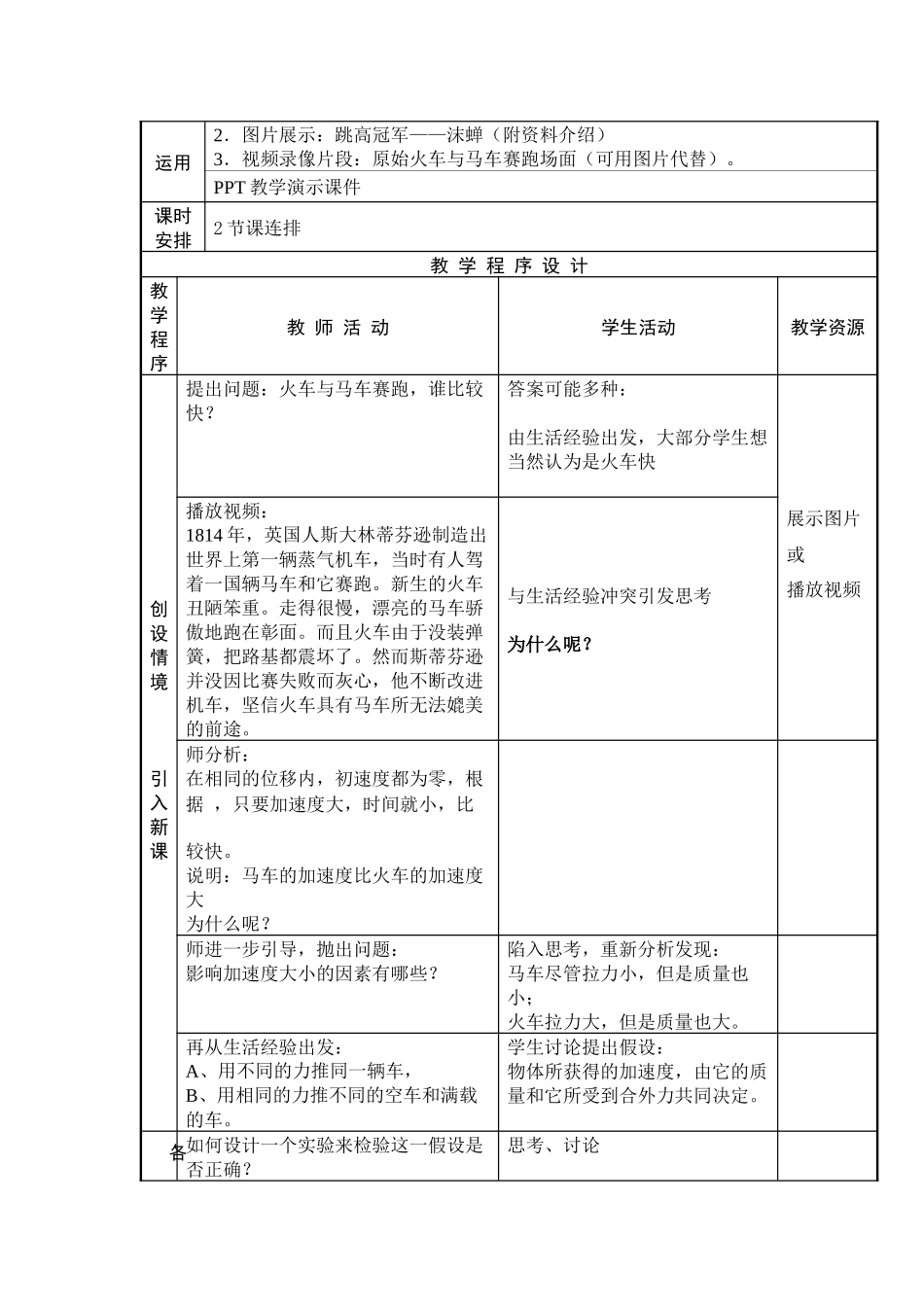 《牛顿第二定律》教学设计_第2页