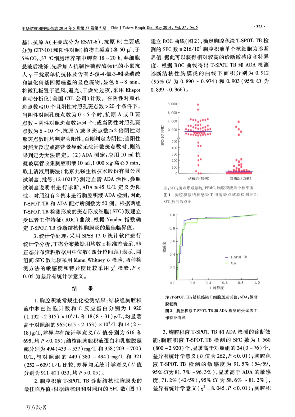 γ-干扰素释放试验检测胸腔积液对诊断结核性胸膜炎的初步探讨_第3页