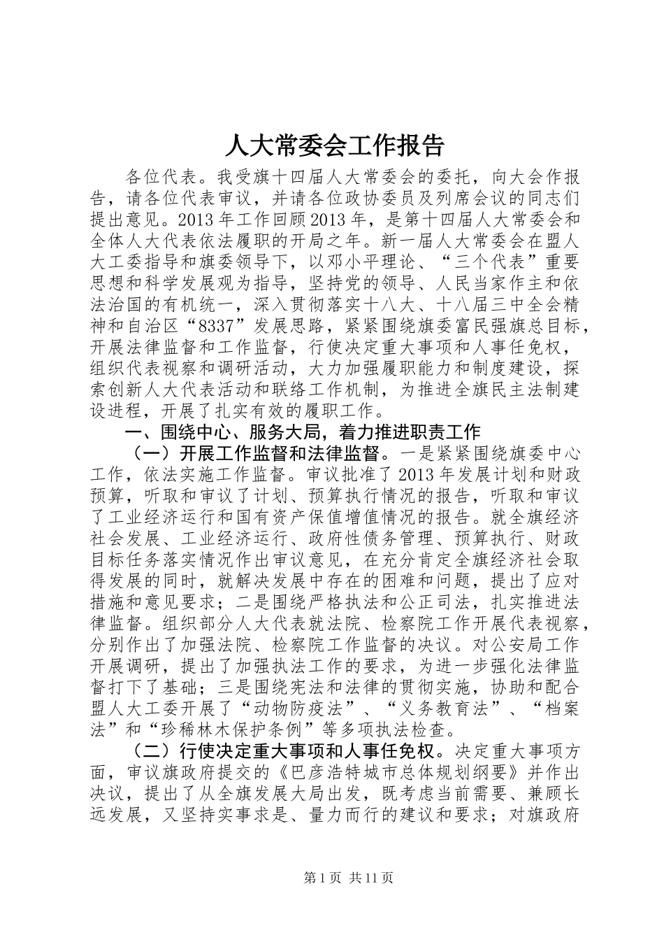 人大常委会工作报告_第1页