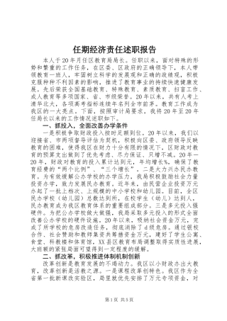 任期经济责任述职报告