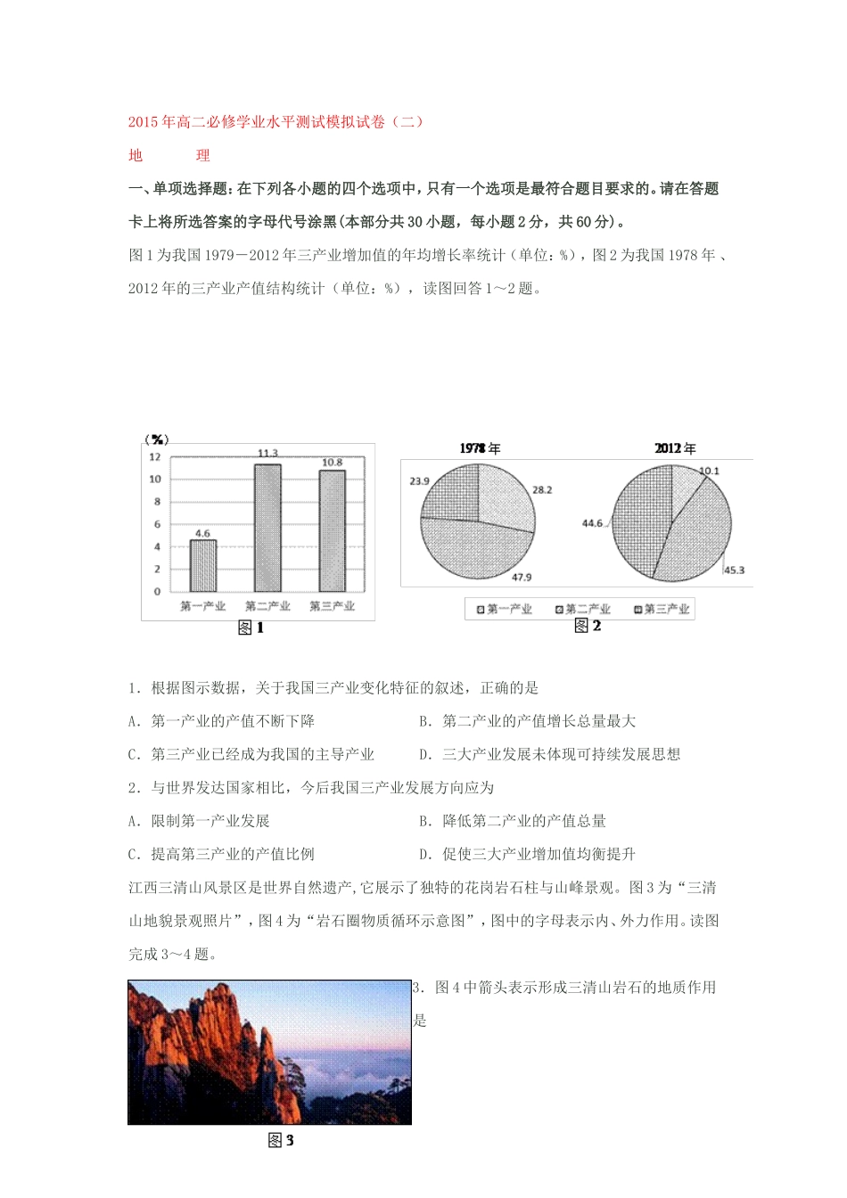2015江苏学考模拟_第1页