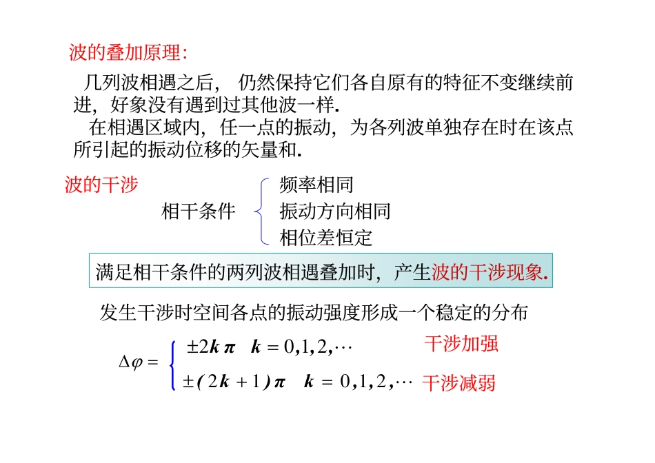 波的叠加原理 声波与声强级 多普勒效应 波的色散 驻波_第2页