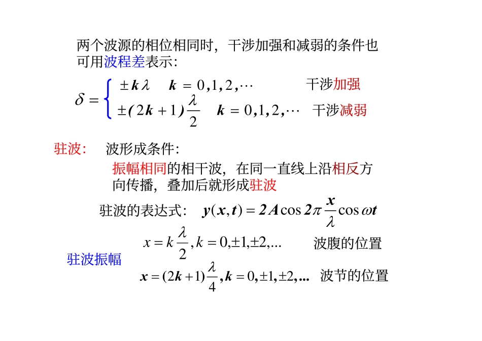 波的叠加原理 声波与声强级 多普勒效应 波的色散 驻波_第3页