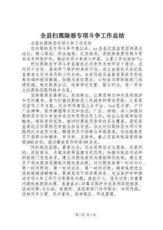 全县扫黑除恶专项斗争工作总结