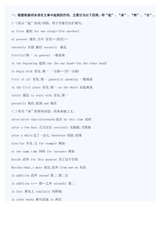 英语作文必备词句