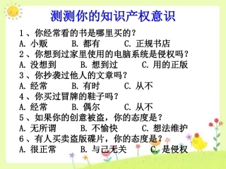 测测你的知识产权意识