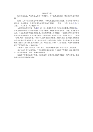 历练后的飞翔