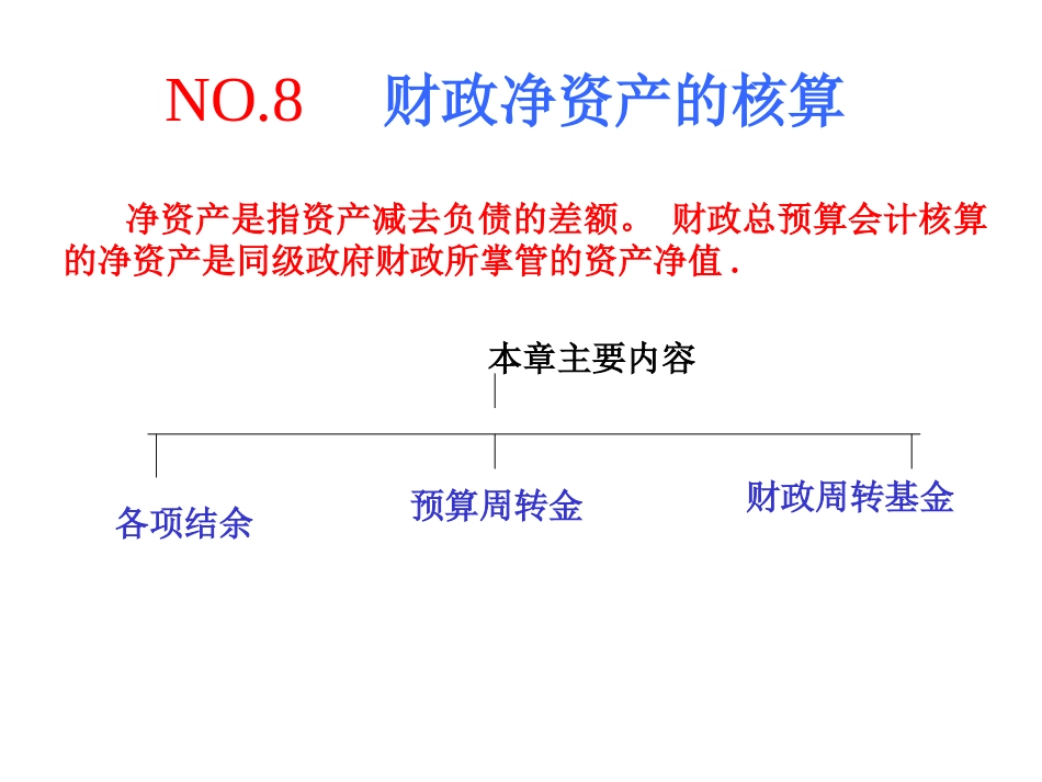 第八章++财政净资产的核算_第1页