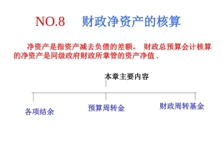 第八章++财政净资产的核算