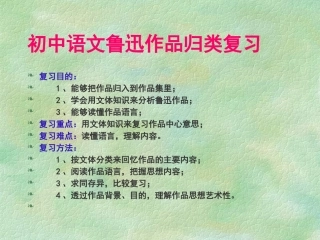 初中语文鲁迅作品归类复习