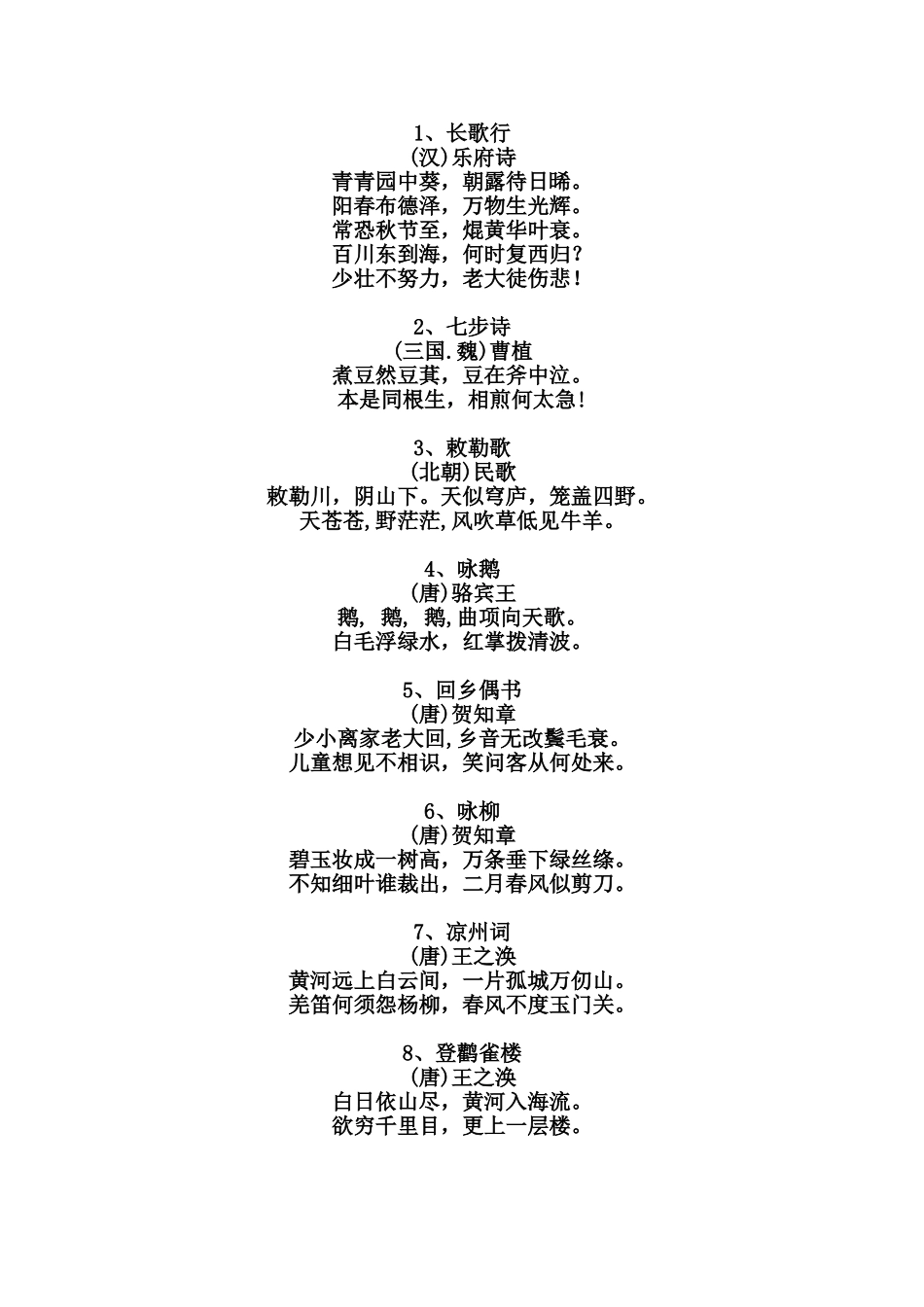 小学经典诗词诵读大全_第1页