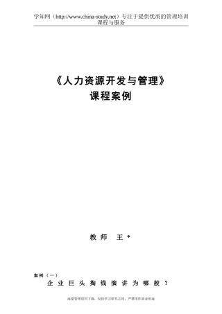 IBM公司人力资源案例