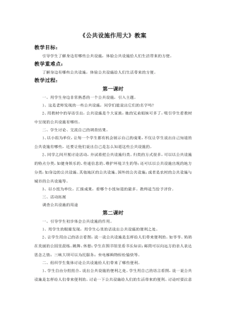 《11.公共设施作用大》教案