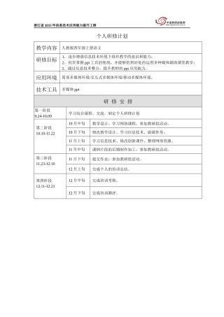个人研修计划陆佳超(2)