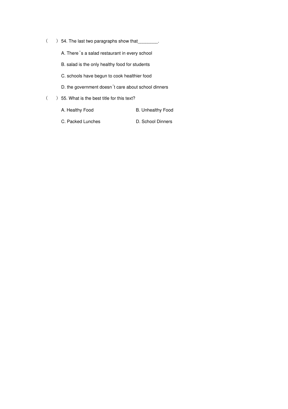 2018年-人教版八年级下英语阅读理解精练_第3页