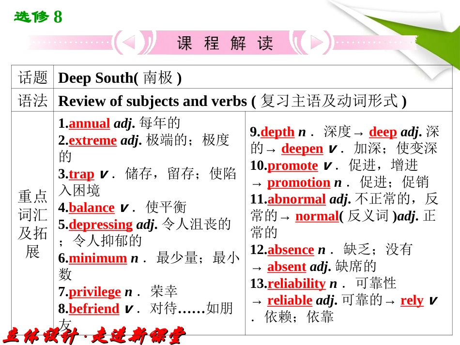 高中英语外研版复习课件：选修8-Module1-Deep-South_第2页