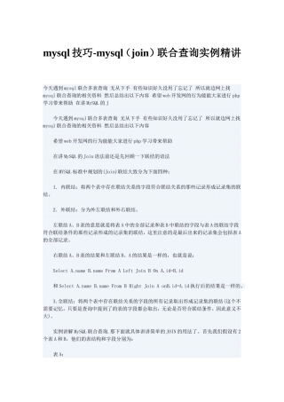 mysql技巧-mysql(join)联合查询实例精讲